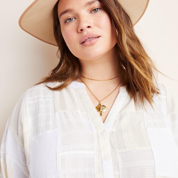 NWT Anthropologie Maeve Zoe Patchwork Swing Top Small - Picture 3 of 11